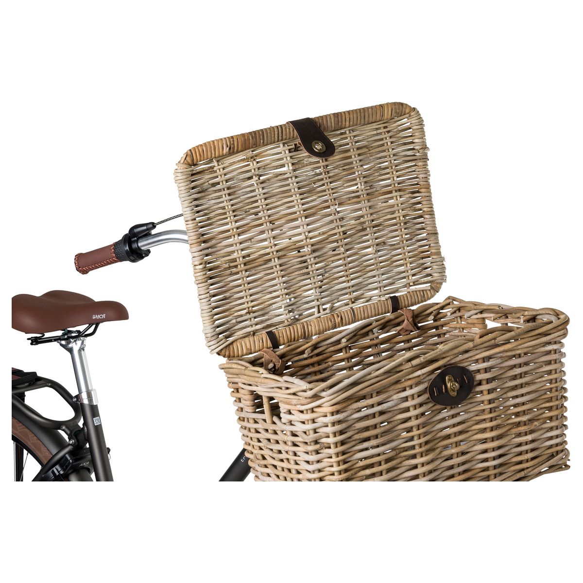 Fastrider Sera Rattan Fahrradkorb mit Deckel fit example