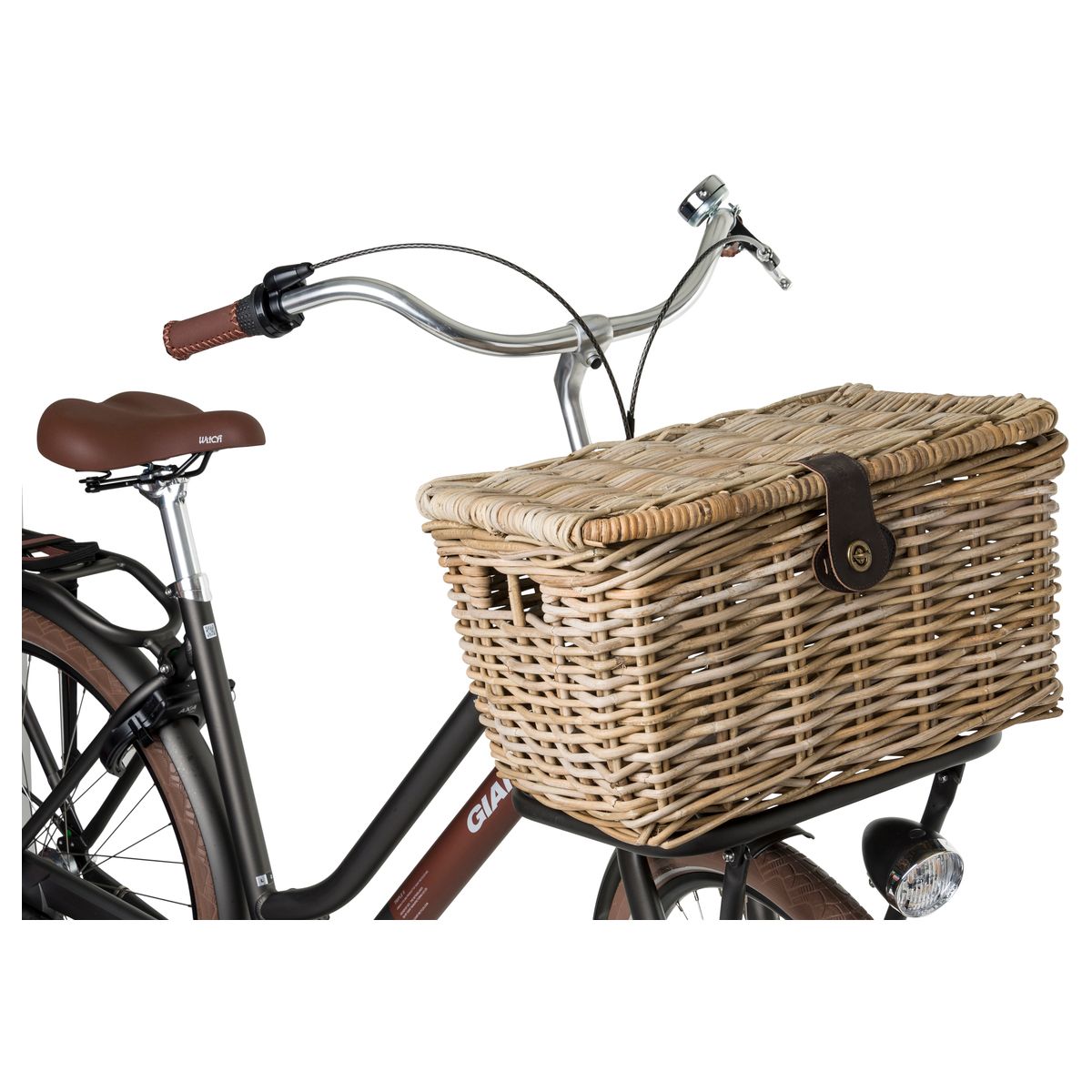 Fastrider Sera Rattan Fahrradkorb mit Deckel fit example