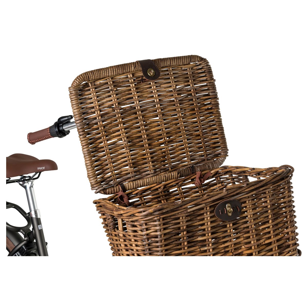 Fastrider Sera Rattan Fahrradkorb mit Deckel fit example