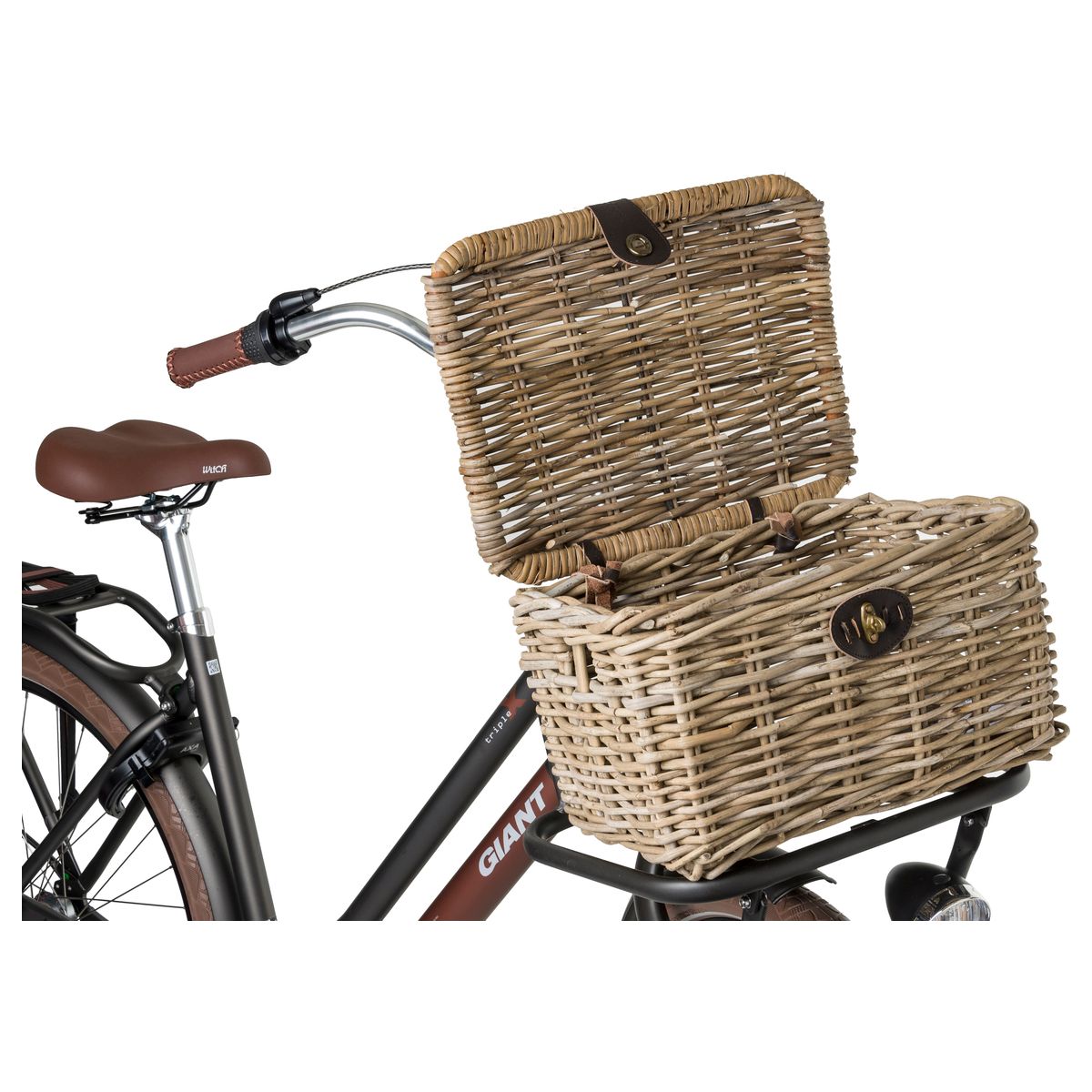 Fastrider Sera Rattan Fahrradkorb mit Deckel fit example