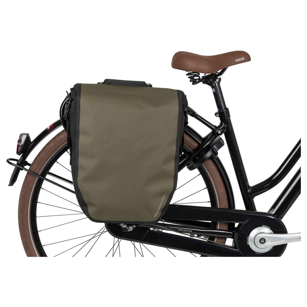 Clean Einzelne Fahrradtasche Shelter Click'nGo Large Green fit example