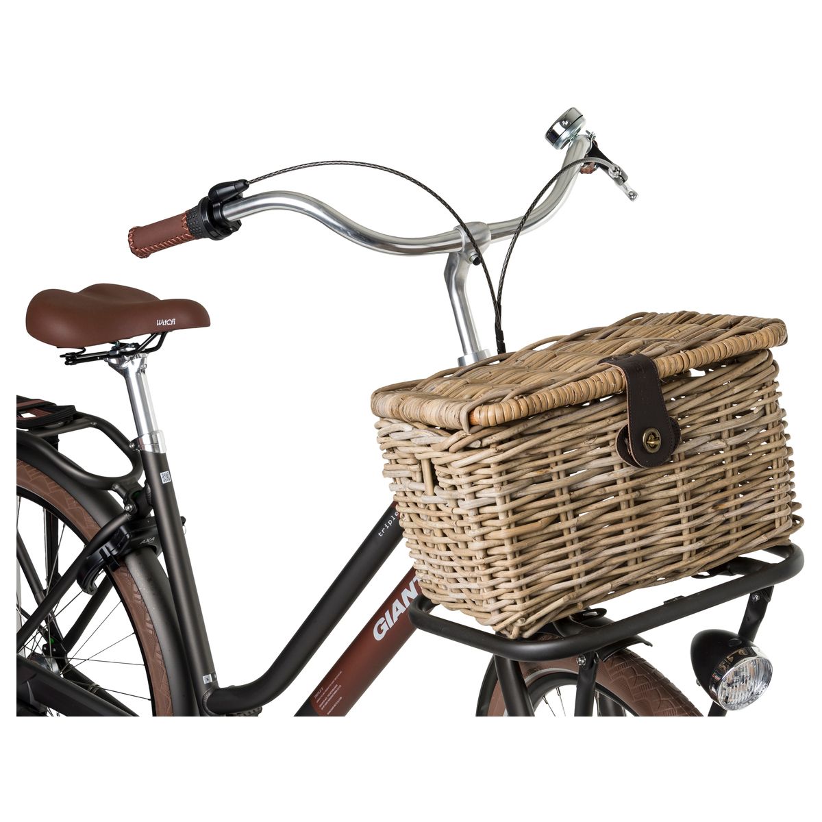 Fastrider Sera Rattan Fahrradkorb mit Deckel fit example