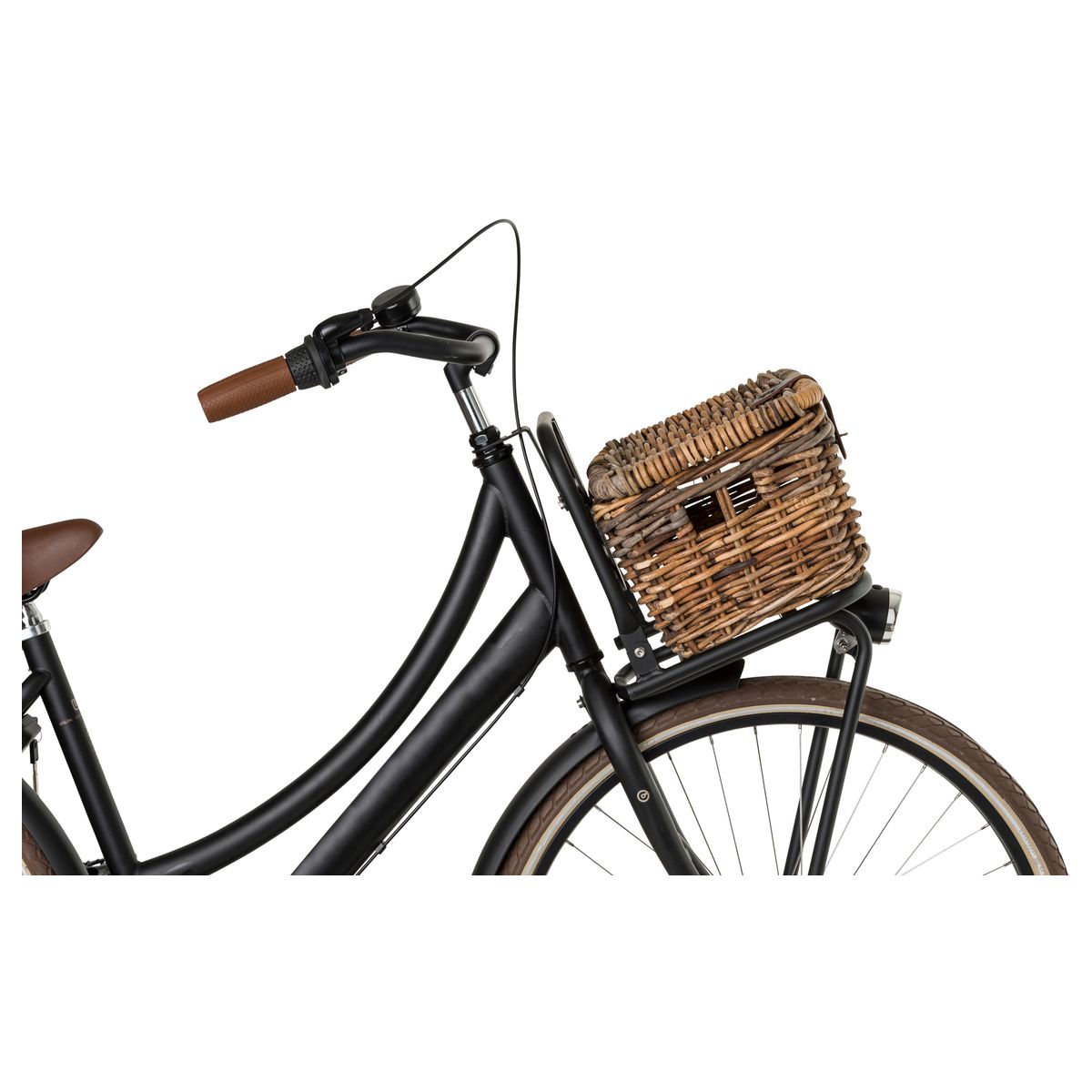 Fastrider Sera Rattan Fahrradkorb mit Deckel fit example