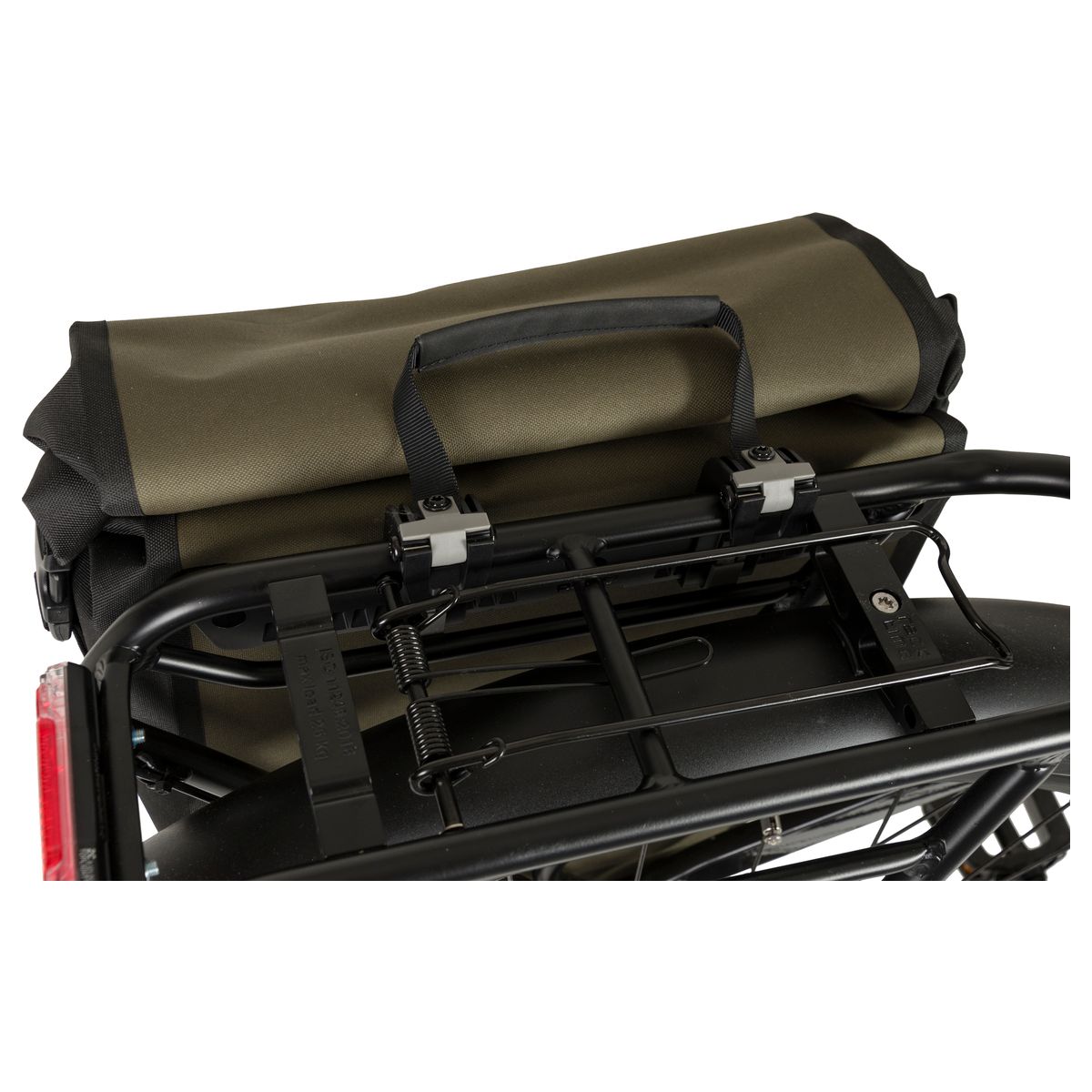 Clean Einzelne Fahrradtasche Shelter Click'nGo Large Green fit example