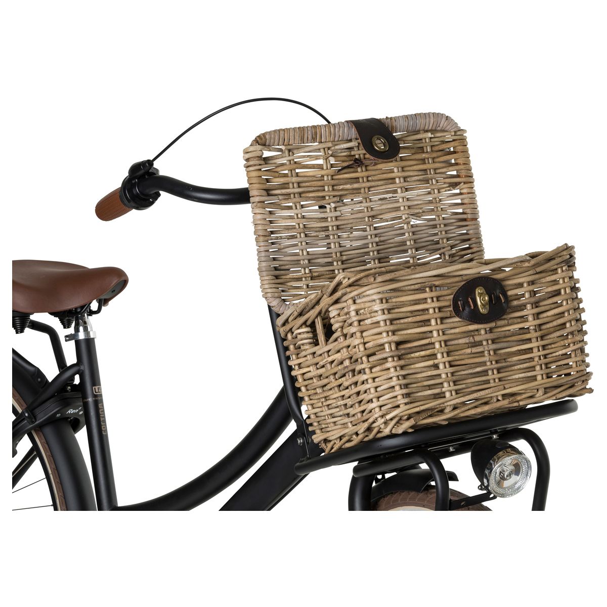 Fastrider Sera Rattan Fahrradkorb mit Deckel fit example