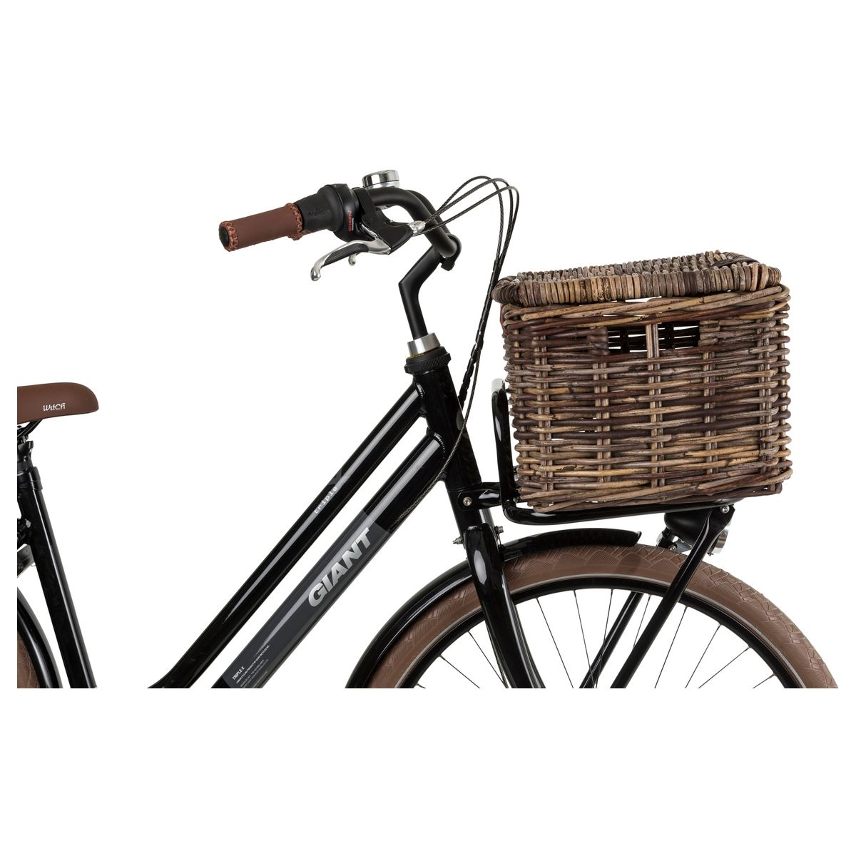 Fastrider Tamar Rattan Bicycle basket Lid fit example