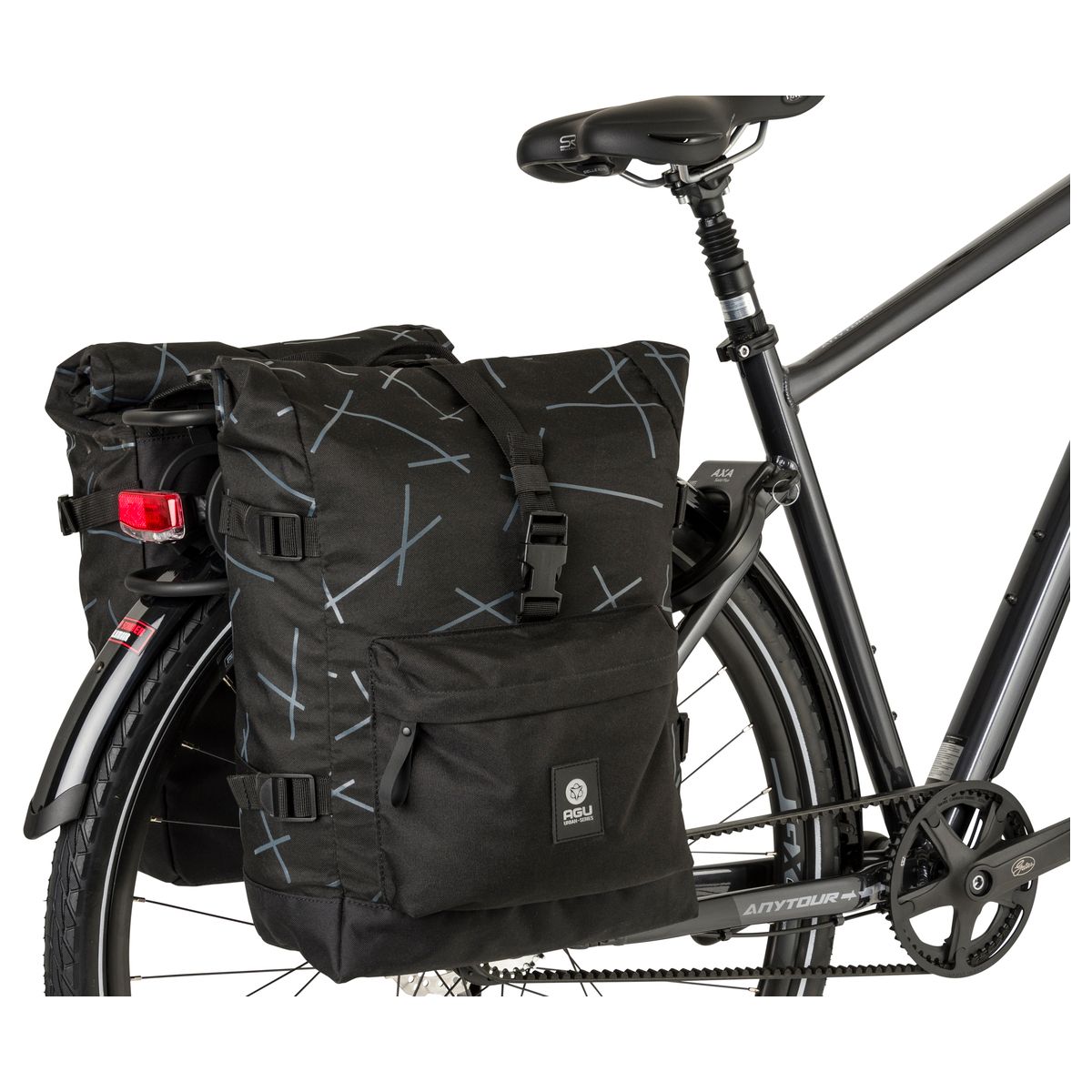 H2O Roll-Top Doppelte Fahrradtasche Urban fit example