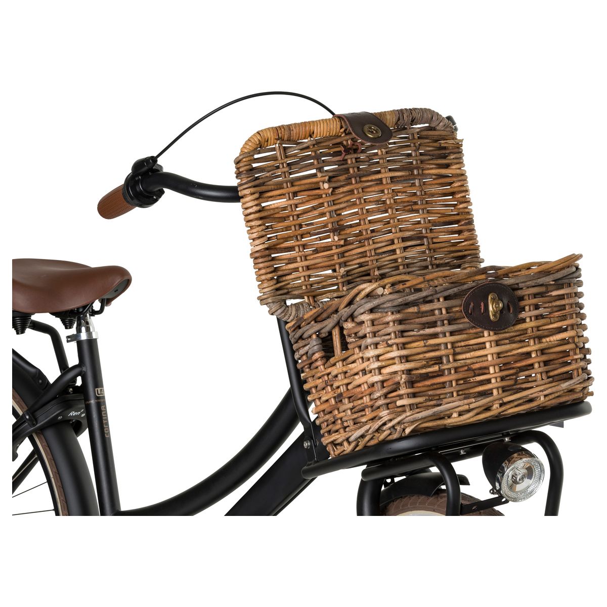 Fastrider Sera Rattan Fahrradkorb mit Deckel fit example