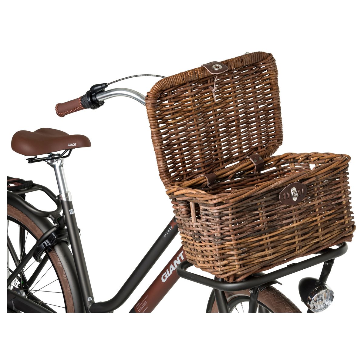 Fastrider Sera Rattan Fahrradkorb mit Deckel fit example