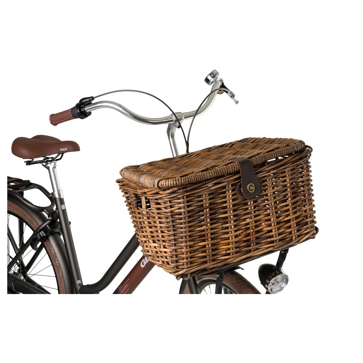 Fastrider Sera Rattan Fahrradkorb mit Deckel fit example